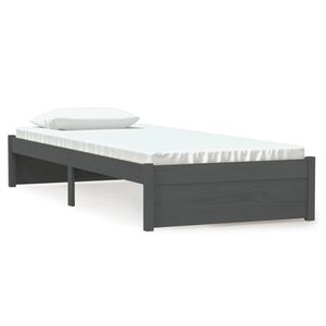 vidaXL R&uacute;mgrind Gr&aacute;r Gegnheill Vi&eth;ur 75x190 cm L&iacute;til Einbrei&eth;