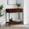 vidaXL Veggbor&eth; Br&uacute;nn Eikarlitur 75x34,5x75 cm Samsettur Vi&eth;ur