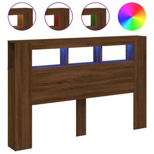 vidaXL LED H&ouml;f&eth;agafl Br&uacute;nn Eikarlitur 160x18,5x103,5cm Samsettur Vi&eth;ur