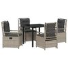 vidaXL Gar&eth;ur bor&eth;sett 5 pcs Lj&oacute;sgr&aacute;r p&oacute;l&yacute;rattan