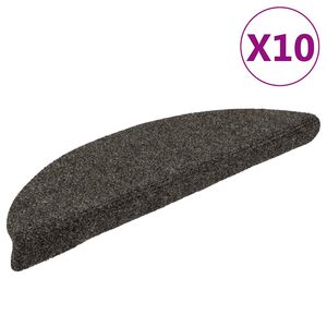 vidaXL Stigamottur sj&aacute;lfl&iacute;mandi 10 stk 56x17x3 cm antras&iacute;t h&aacute;lfhringlaga