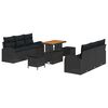 vidaXL Gar&eth;s&oacute;fa sett me&eth; p&uacute;&eth;i me&eth; geymslu me&eth; kodda 9 pcs Svartur
