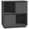 vidaXL Skenkur Gr&aacute;r 74x35x80 cm Gegnheil Fura