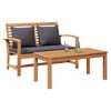 vidaXL Bekkur Br&uacute;nn og Dimmur gr&aacute;r 110 x 66 x 76 cm Solid teak vi&eth;ur