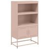 vidaXL H&aacute;r Skenkur Bleikur 68,5x38,5x123,5 cm St&aacute;l