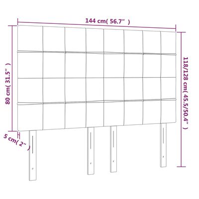 vidaXL LED höfuðgafl Dökkbrúnt 144x5x118/128 cm Efni