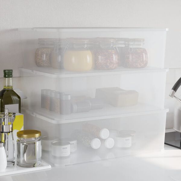 vidaXL Plastgeymslukassar 3 stk. 25 L Staflanlegir