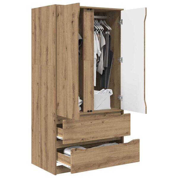 vidaXL Cabinet me&eth; hur&eth; Handverks Eik 79,5 x 49 x 156 cm Verkefnavi&eth;ur