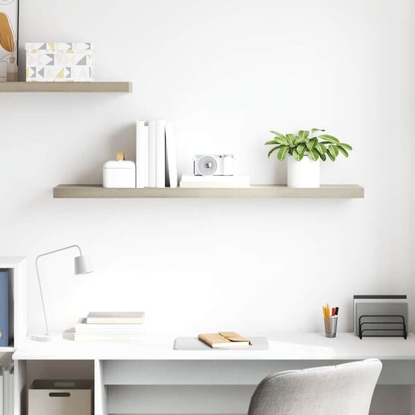 vidaXL Vegghilla Eik 120x23,5x3,8 cm MDF