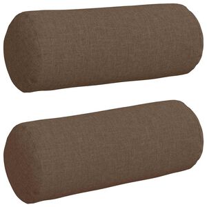 vidaXL Bolster P&uacute;&eth;ar 2 pcs Br&uacute;nn &Oslash; 15 x 40 cm d&uacute;kur