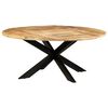 vidaXL Bor&eth;stofubor&eth; Hringlaga 175x75 cm Gr&oacute;fur Mang&oacute;vi&eth;ur