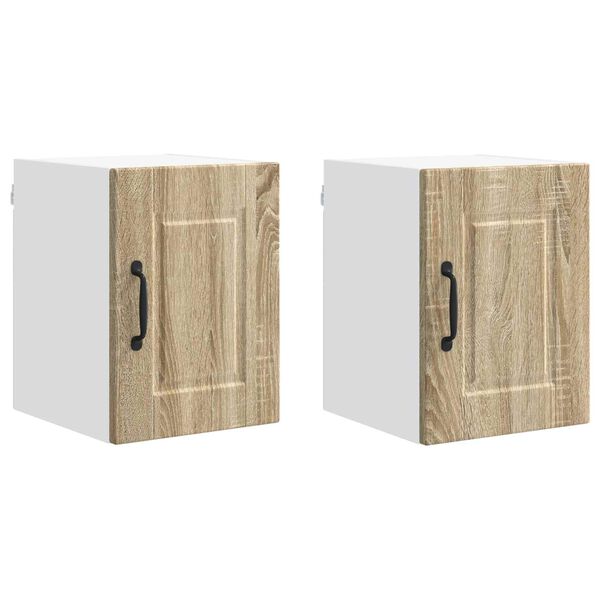 vidaXL Eldh&uacute;s sk&aacute;pur 2 pcs Sonoma Eik 30 x 31 x 40 cm Samsettur vi&eth;ur