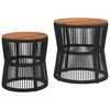 vidaXL Gar&eth;hli&eth;arbor&eth; 2 stk. me&eth; Vi&eth;arpl&ouml;tu Svart P&oacute;l&yacute;rattan