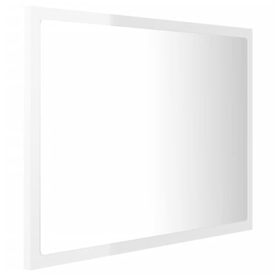 vidaXL LED Baðherbergisspegill Háglans Hvítur 60x8,5x37 cm