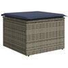 vidaXL 8 stykki gar&eth;s&oacute;fasett me&eth; p&uacute;&eth;um Grey Poly Rattan Acacia