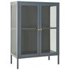 vidaXL Skenkur Reykgr&aacute;r 75x35x105 cm St&aacute;l og Gler