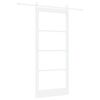 vidaXL Rennidyr ORKDAL Hv&iacute;tt 93 x 211 cm Gegnheil fura og gler