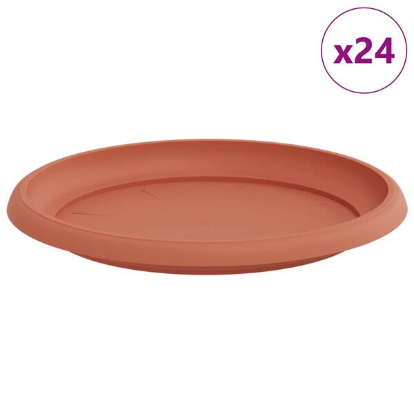 vidaXL Hringlaga bl&oacute;mask&aacute;lar 24 pcs Ekkert Rautt &Oslash; 23,5 x 2,5 cm Plast