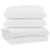 vidaXL S&aelig;ng me&eth; kodda 3 pcs Hv&iacute;tt Microfleece
