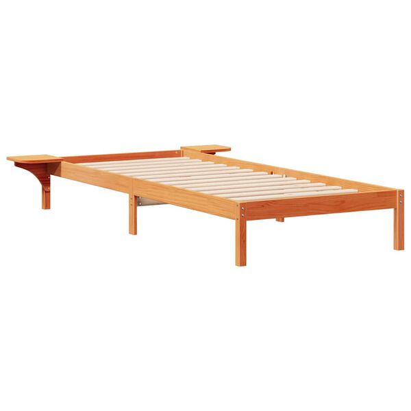 vidaXL R&uacute;mfati me&eth; hli&eth;arbor&eth;um Vaxbr&uacute;nn 90 x 220 cm Solid furuhikk