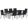vidaXL Gar&eth;ur bor&eth;sett 9 pcs Svartur Duftlita&eth;ur st&aacute;l