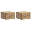 vidaXL Vegghengdur n&aelig;turbor&eth;sk&aacute;pur 2 pcs Handverkseik Samsettur vi&eth;ur