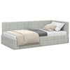 vidaXL Hornr&uacute;m ramma me&eth; h&ouml;fu&eth;gafl Lj&oacute;sgr&aacute;r 90 cm x 200 cm Flauel