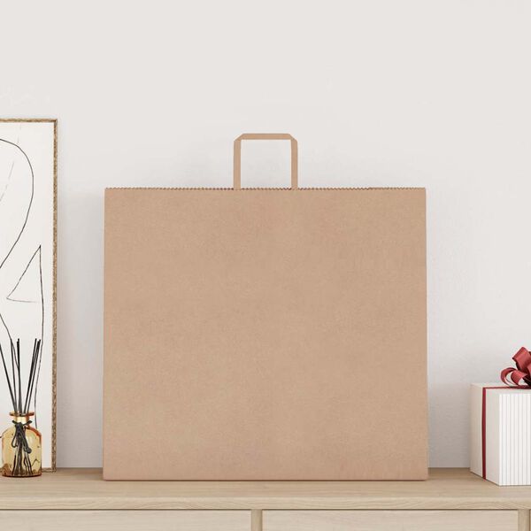 vidaXL Papp&iacute;rspokar 250 stk me&eth; Handf&ouml;ngum Br&uacute;nir 54x15x49 cm