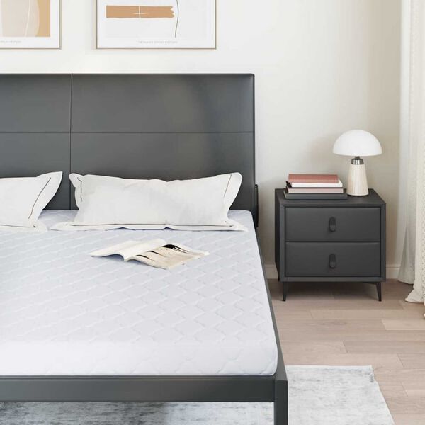 vidaXL Dýna með kókoslagi Hvítt 200 x 200 cm PU foam