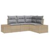 vidaXL Gar&eth;s&oacute;fa sett 4 pcs Drapplita&eth;ur p&oacute;l&yacute;rattan