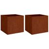 vidaXL gr&oacute;&eth;ursetningar 2 stk 32x30x29 cm Corten St&aacute;l