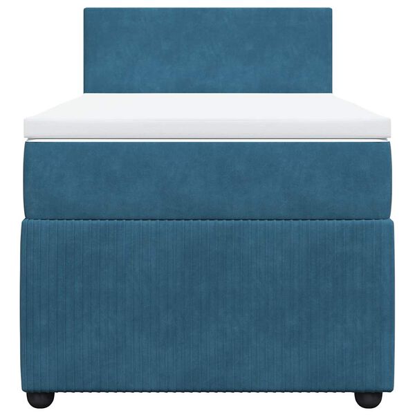 vidaXL H&oacute;lfa&eth; Springr&uacute;m me&eth; D&yacute;nu Bl&aacute;tt 80x200 cm Flauel