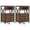 vidaXL Noat&ouml;flu sk&aacute;pur 2 pcs Br&uacute;nn eik 40 x 31 x 60 cm Samsettur vi&eth;ur