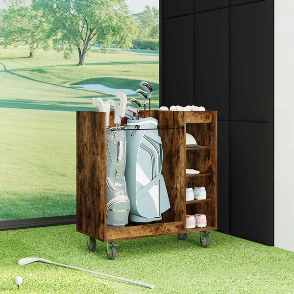 vidaXL Golf sk&aacute;pur me&eth; hj&oacute;l Einlita Rau&eth;-eik 90 x 45 x 98 cm