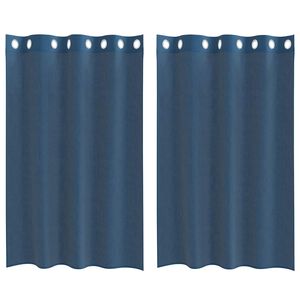 vidaXL Voile Gluggatj&ouml;ld me&eth; Grommets 2 stk Royal Blue