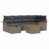 vidaXL Gar&eth;s&oacute;fa sett me&eth; p&uacute;&eth;i me&eth; geymslu 7 pcs Gr&aacute;r Poly rattan
