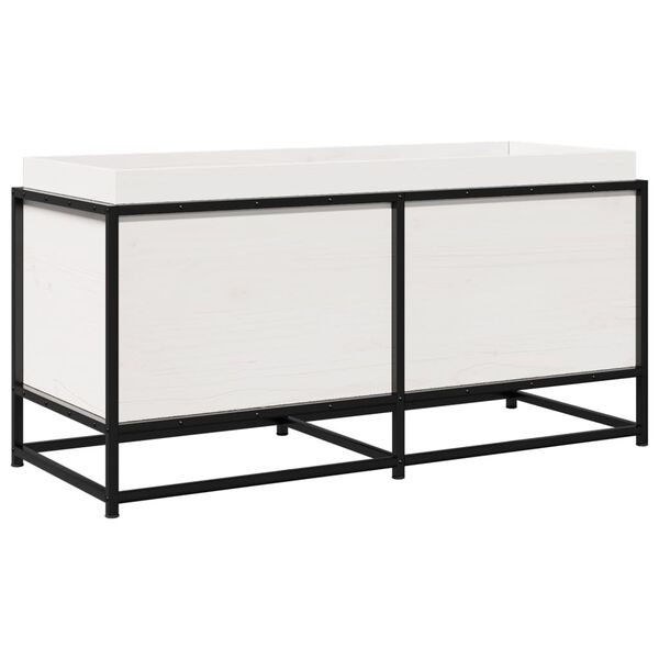 vidaXL Gr&oacute;&eth;urker &iacute; Gar&eth;inn Hv&iacute;tt 100x40x50 cm Gegnheill Furuvi&eth;ur