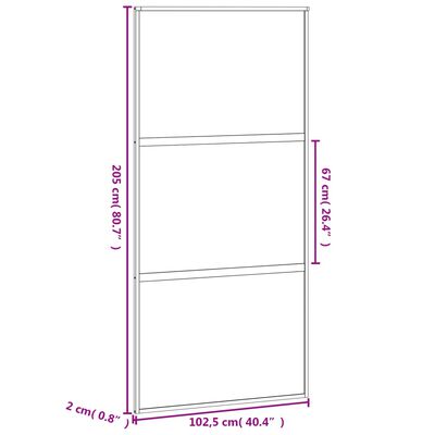 vidaXL Rennihurð Svört 102,5x205 cm Hert Gler og Ál