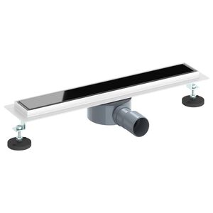 vidaXL Sturtu fr&aacute;rennsli me&eth; gleri me&eth; 360&deg; s&yacute;rum Svartur 50 cm