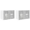 vidaXL Vegghengdur sk&aacute;pur me&eth; hur&eth; 2 pcs Gr&aacute;r Sonoma 60 x 31 x 40 cm