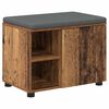 vidaXL Hallarbekk Gamalt timbur 60 x 38 x 46 cm Virkur tr&eacute; og d&uacute;kur