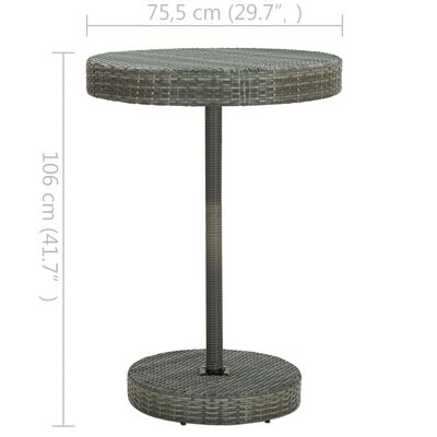 vidaXL 5 stykki Garden Bar Poly Rattan Grey