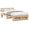 vidaXL Ramsv&iacute;k me&eth; h&ouml;fu&eth;gafl Br&uacute;nn 135 x 190 cm Solid furuhikk