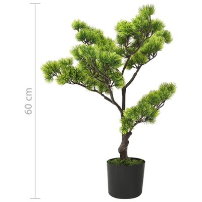 vidaXL Pinus Bonsai gerviplanta með potti 60 cm Græn