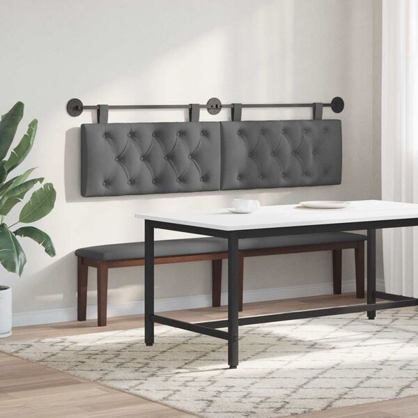 vidaXL Hengisk&aacute;li Vegghengt D&ouml;kk gr&aacute; 190 x 55 x 7 cm d&uacute;kur