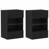 vidaXL Sj&oacute;nvarpssk&aacute;pasett Vegghengt 2 pcs Svartur 40 x 30 x 60,5 cm