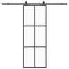 vidaXL Rennihur&eth; me&eth; v&eacute;lb&uacute;na&eth;arsetti Svart 76x205 cm ESG gler