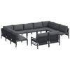vidaXL Gar&eth;s&oacute;fa sett me&eth; p&uacute;&eth;i 11 pcs Svartur St&aacute;l