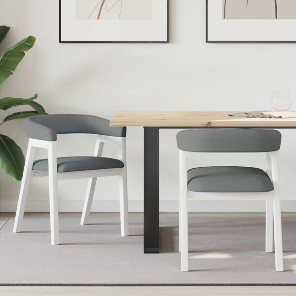 vidaXL Matsalst&oacute;lar 2 pcs Hv&iacute;tt 54 x 57 x 73 cm Solid Gummi Wood