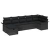 vidaXL Gar&eth;s&oacute;fa sett me&eth; p&uacute;&eth;i me&eth; geymslu 7 pcs Svartur Poly rattan